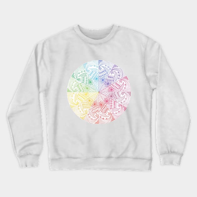 Rainbow Mandala Crewneck Sweatshirt by calenbundalas